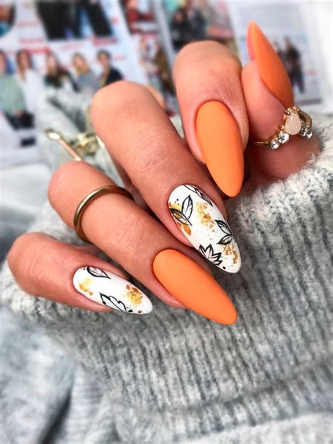 almond nail designs for fall|almond shaped fall nails.